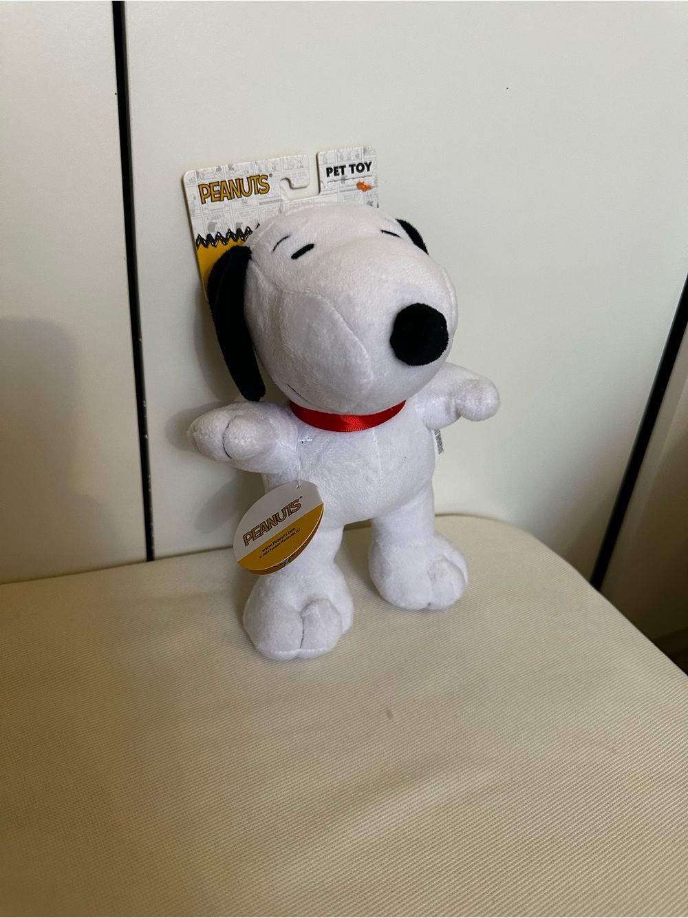 Peanuts Snoopy Plush - White with Black Ears & Red Collar